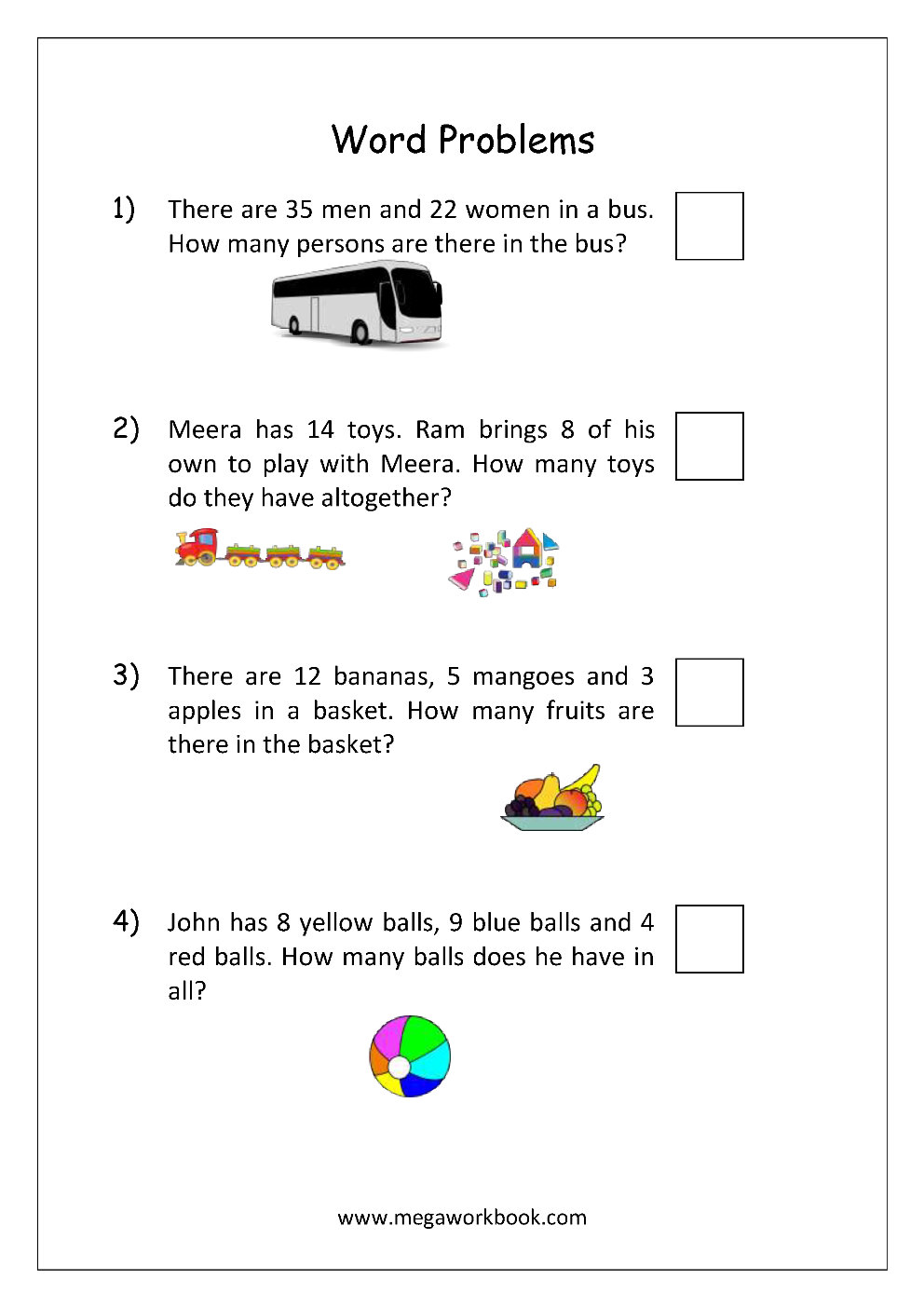 30 Math Grade 3 Worksheets Word Problems