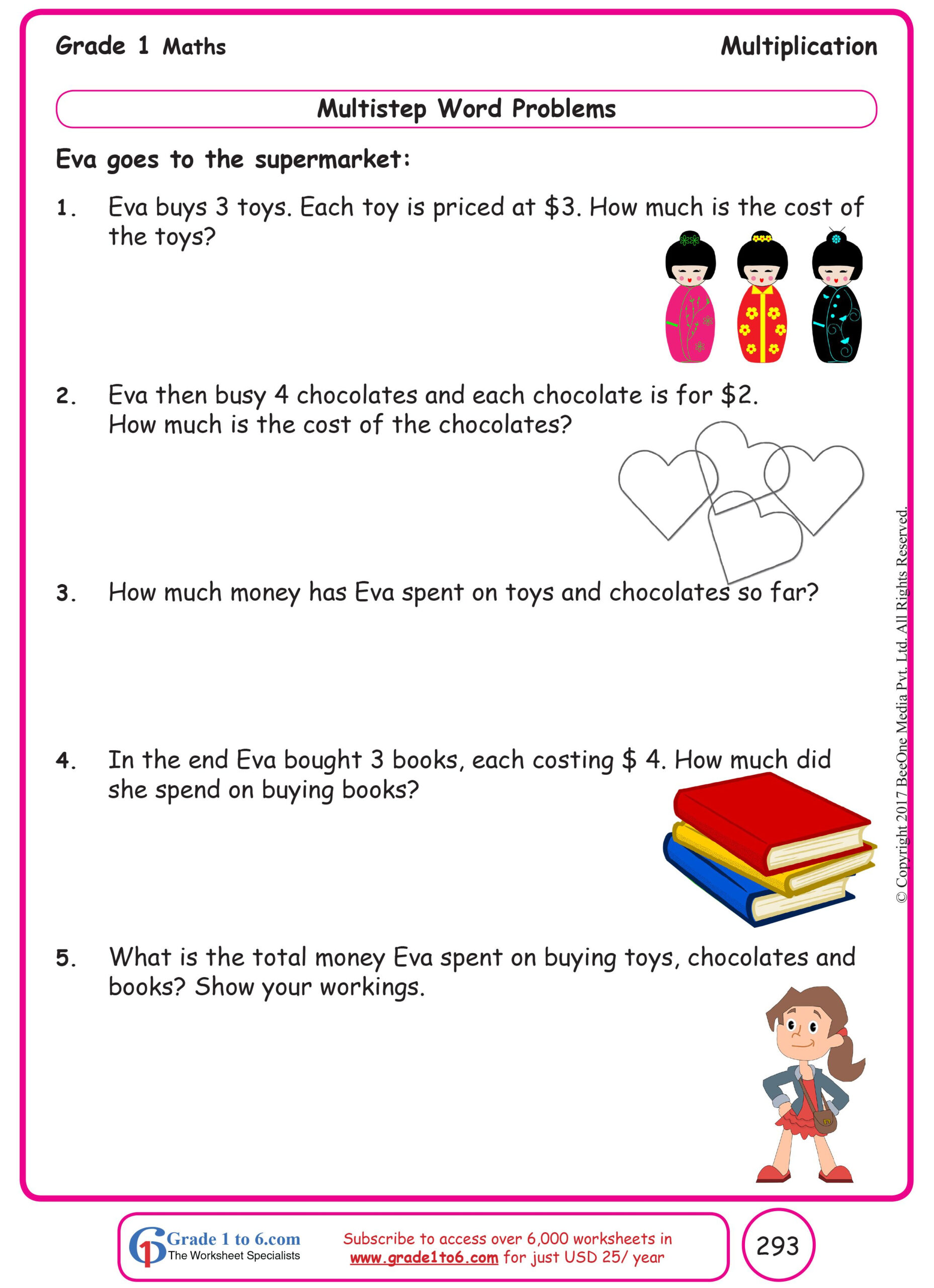 30 Math Grade 3 Worksheets Word Problems