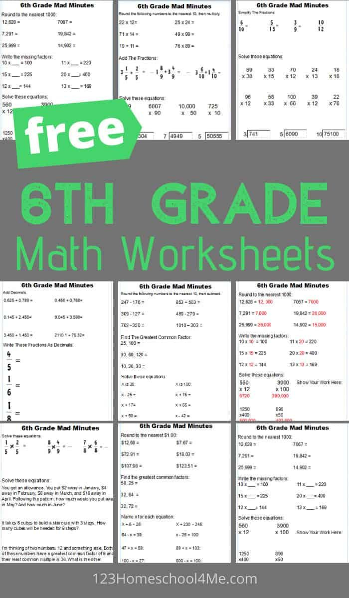 30 Math Worksheets And Answers