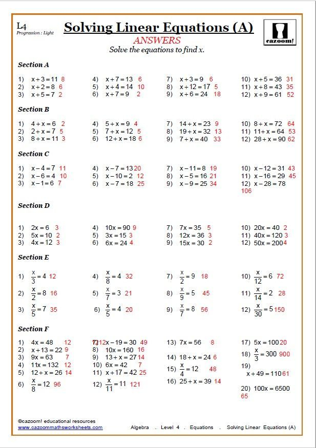 30 Math Worksheets And Answers