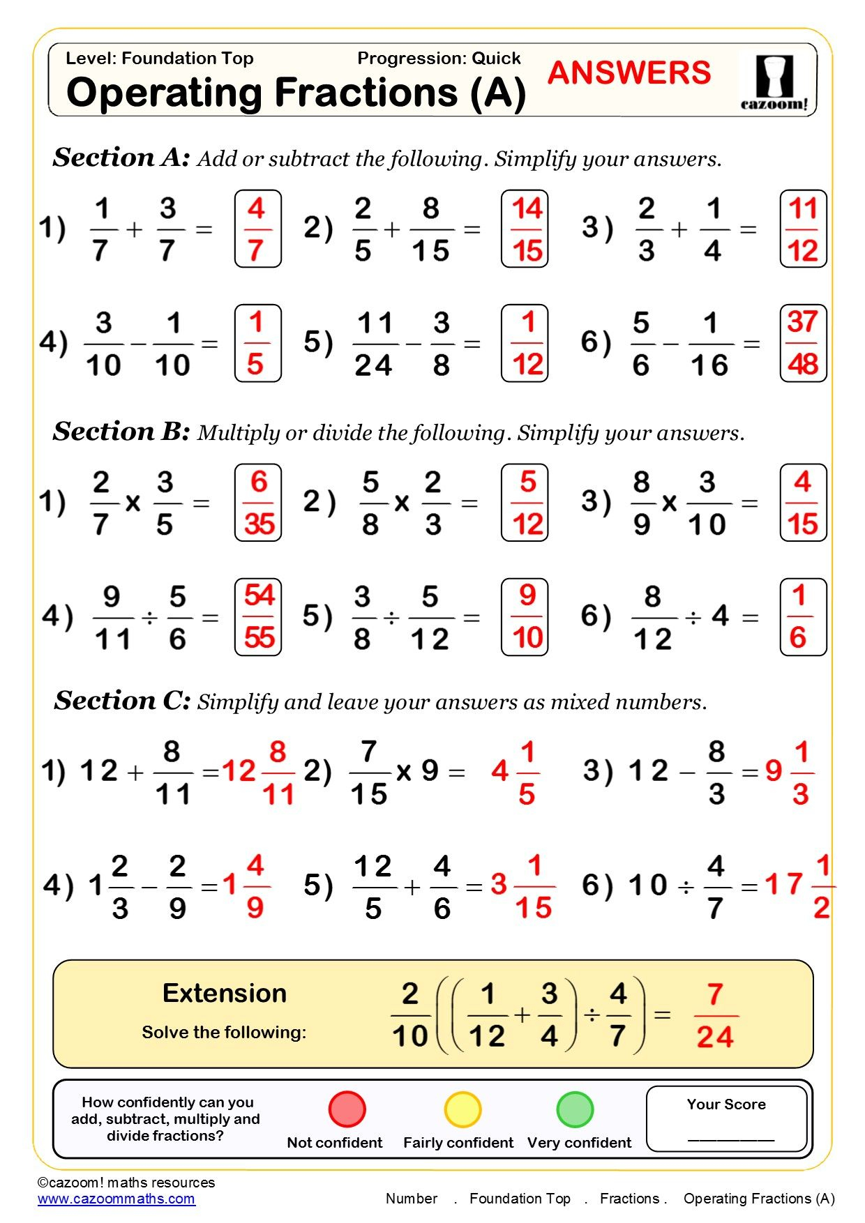 30 Math Worksheets And Answers