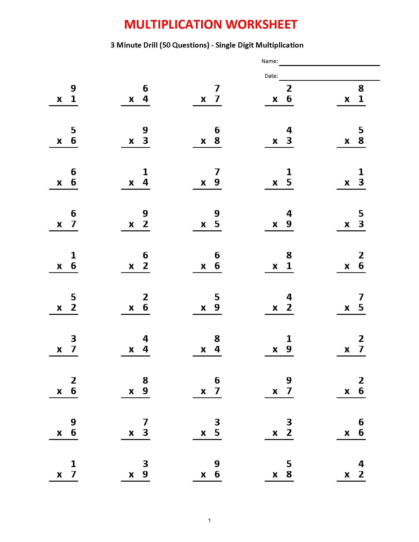 30 Multiplication Worksheets 2 5 10