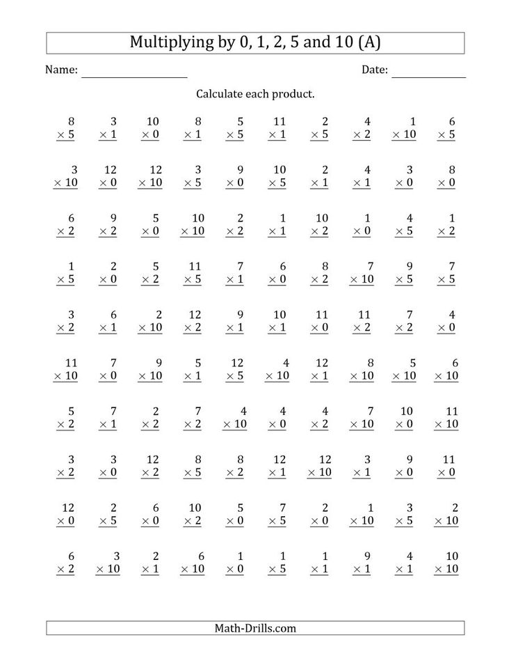 30 Multiplication Worksheets 2 5 10