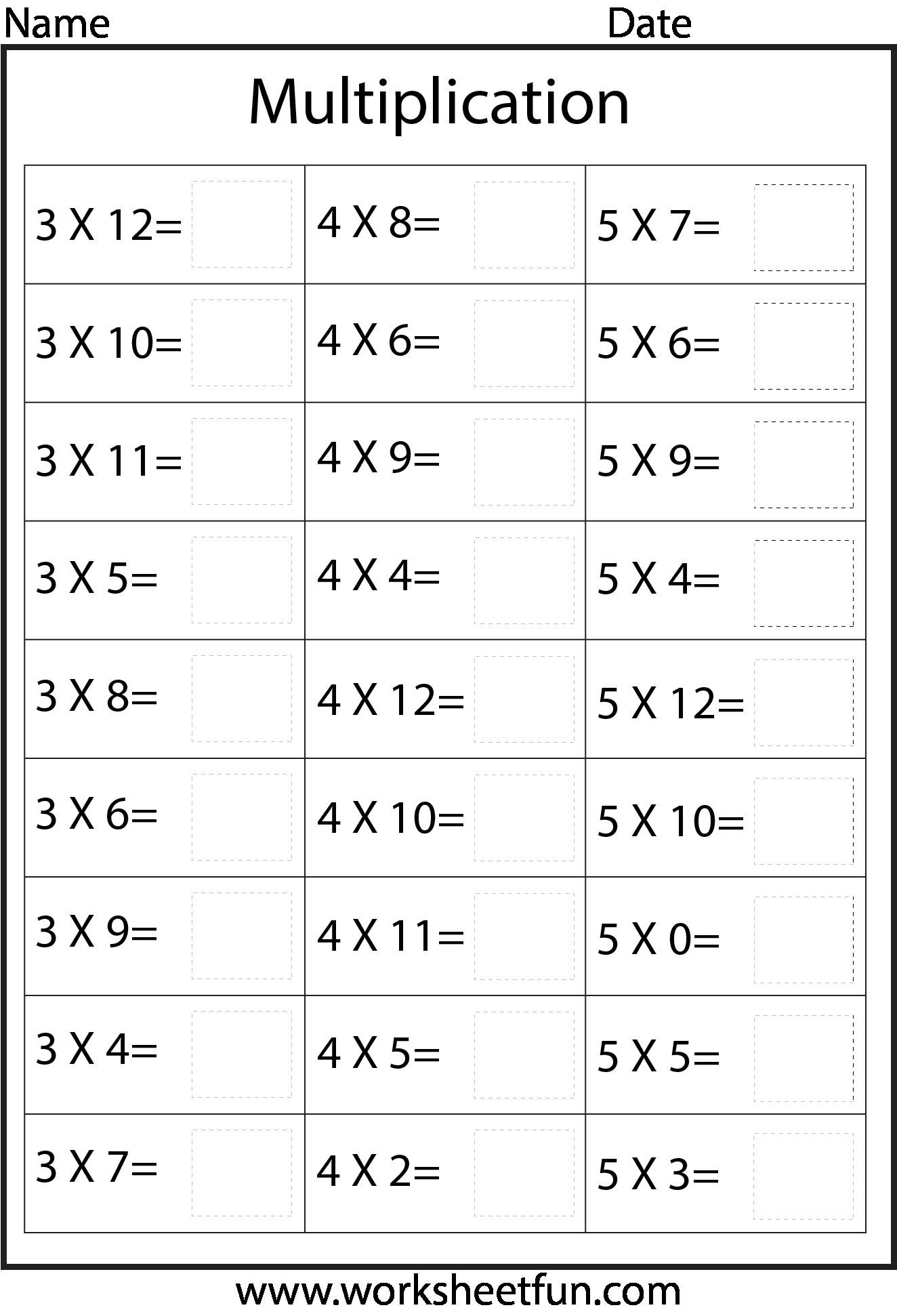 30 Multiplication Worksheets 2 5 10