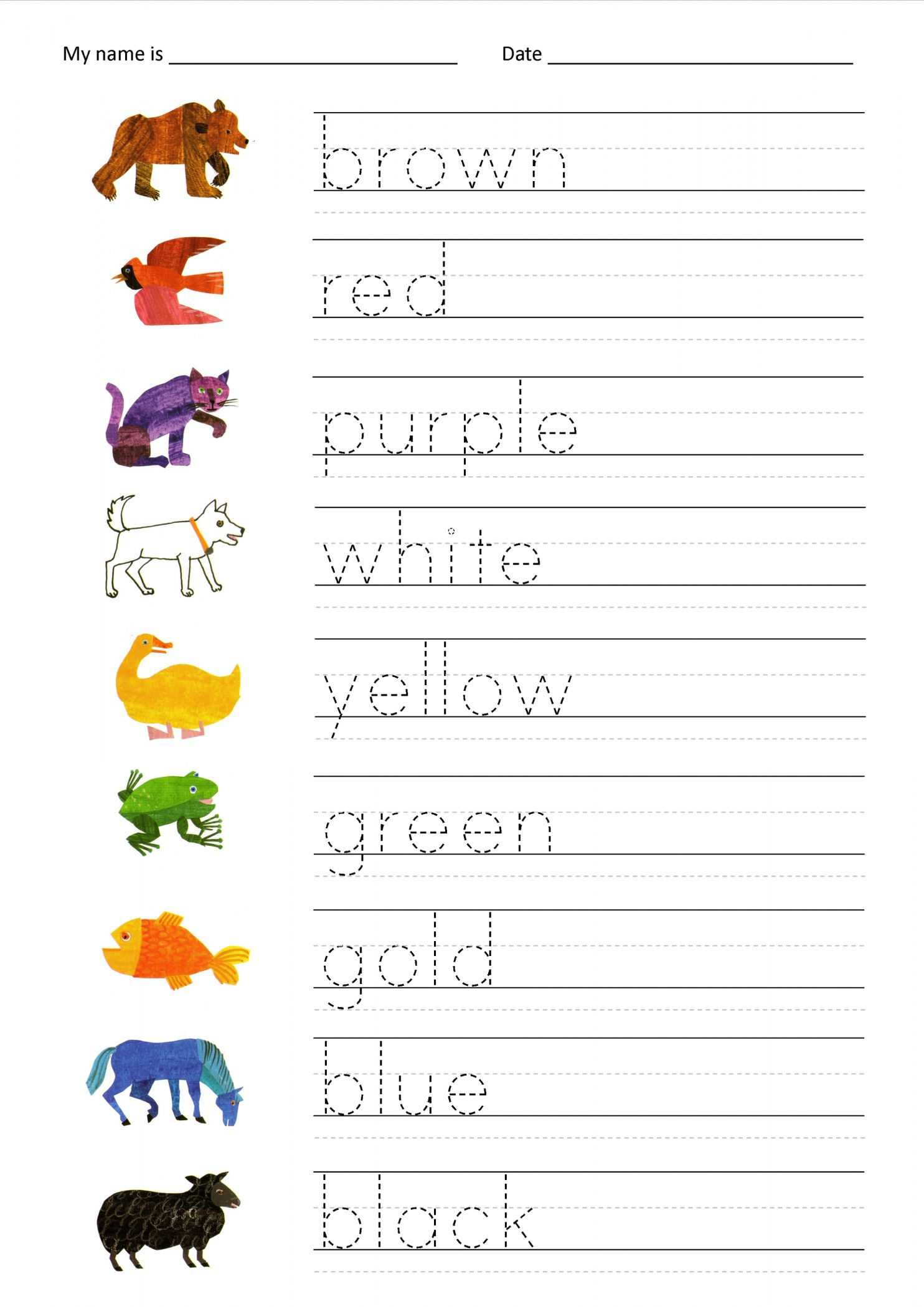 30 My Name Worksheets For Kindergarten