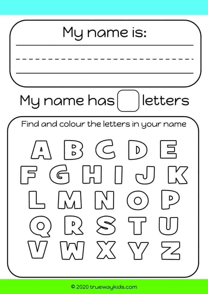 30 My Name Worksheets For Kindergarten