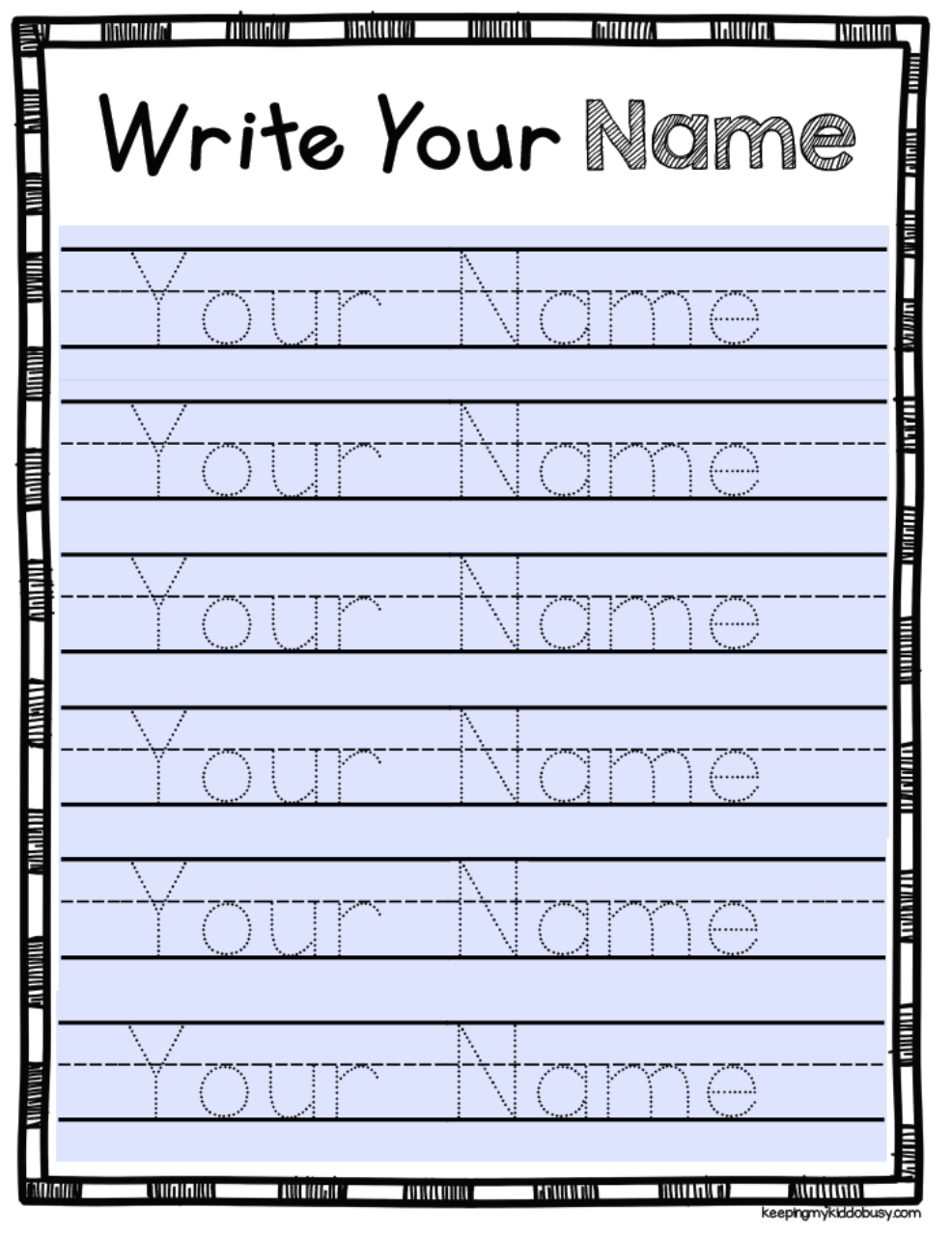 30 My Name Worksheets For Kindergarten