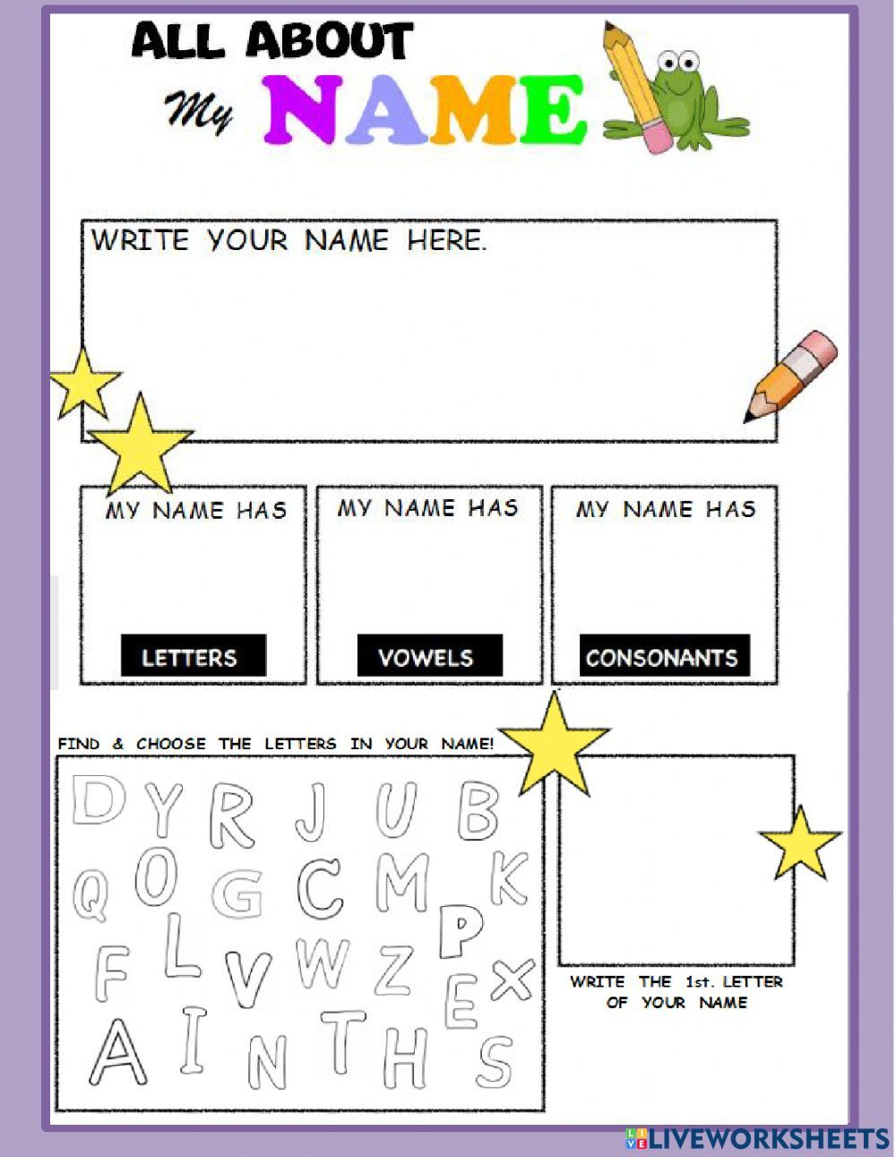 30 My Name Worksheets For Kindergarten