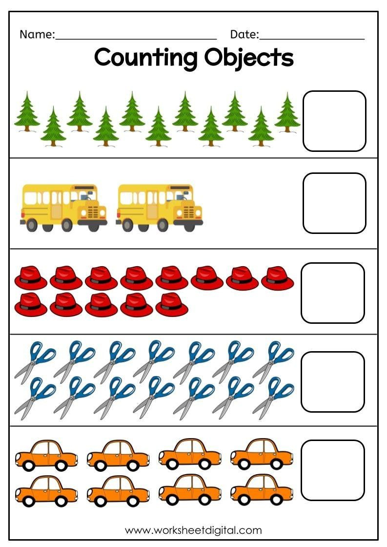 30 Numbers 1-15 Worksheets Kindergarten Printable