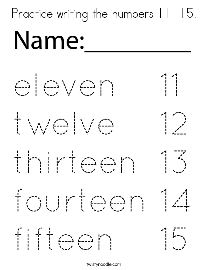 30 Numbers 1-15 Worksheets Kindergarten Printable