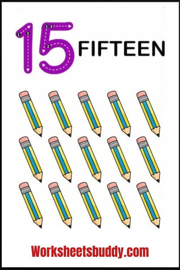 30 Numbers 1-15 Worksheets Kindergarten Printable