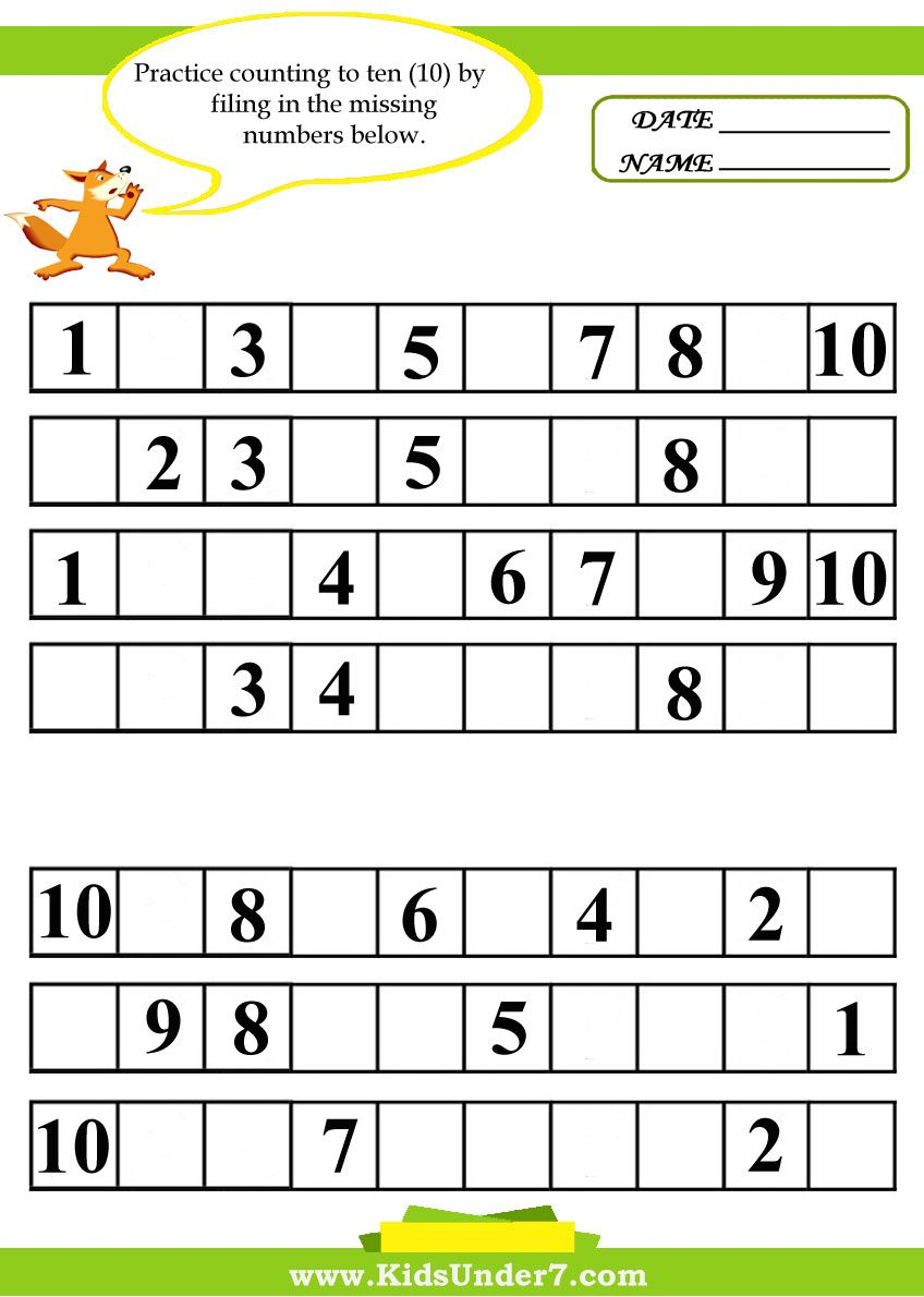 30 Numbers 1 To 10 Worksheets Preschool Math