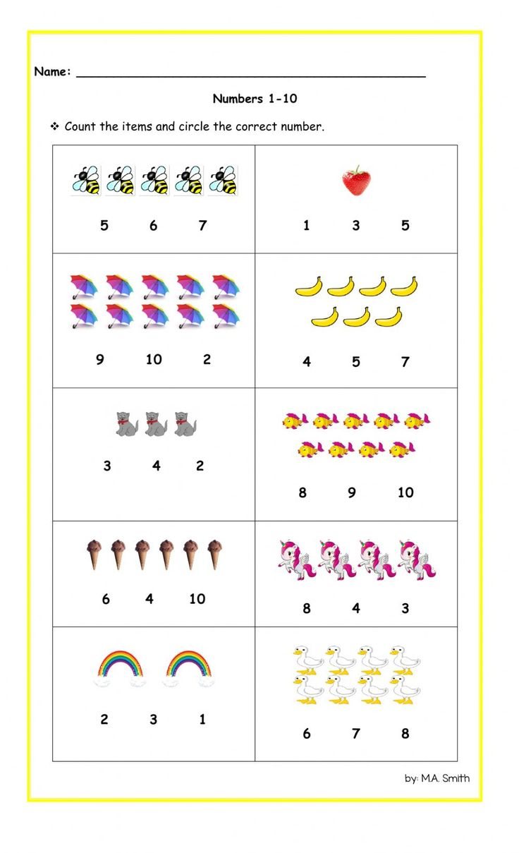 30 Numbers 1 To 10 Worksheets Preschool Math