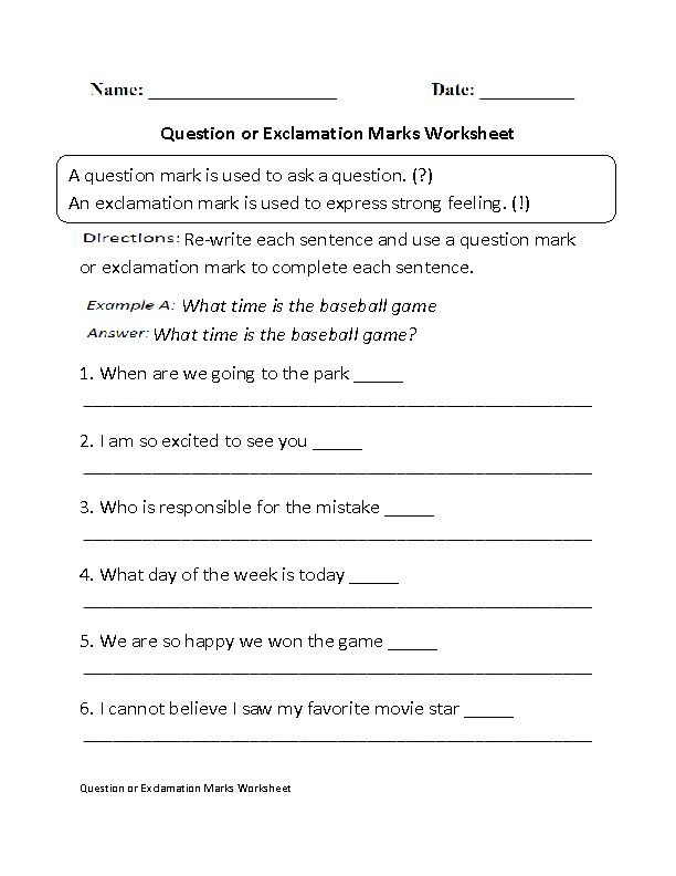 30 Question Mark Worksheets For Kindergarten