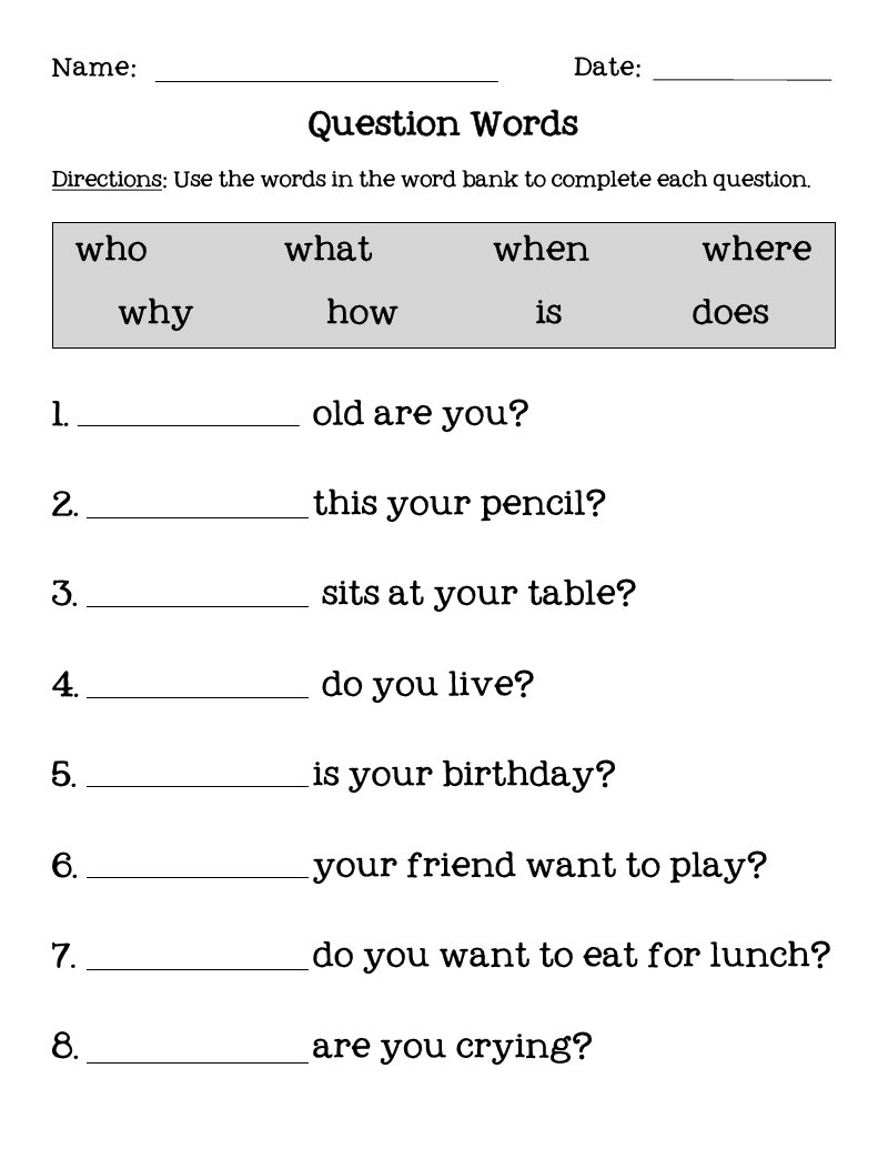 30 Question Mark Worksheets For Kindergarten