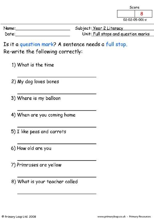 30 Question Mark Worksheets For Kindergarten