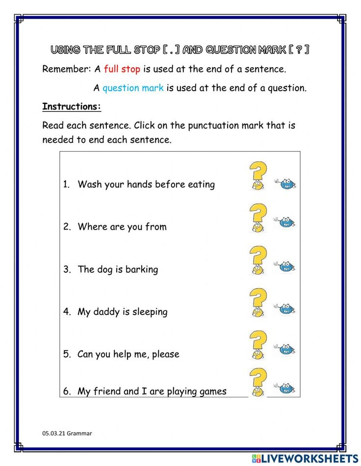 30 Question Mark Worksheets For Kindergarten