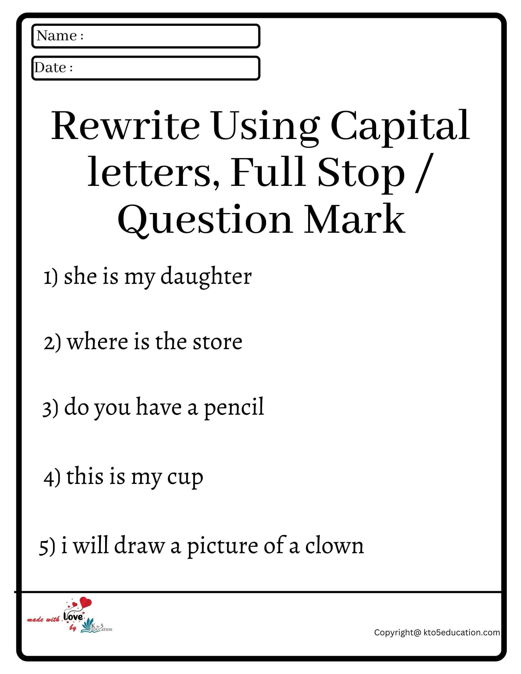 30 Question Mark Worksheets For Kindergarten