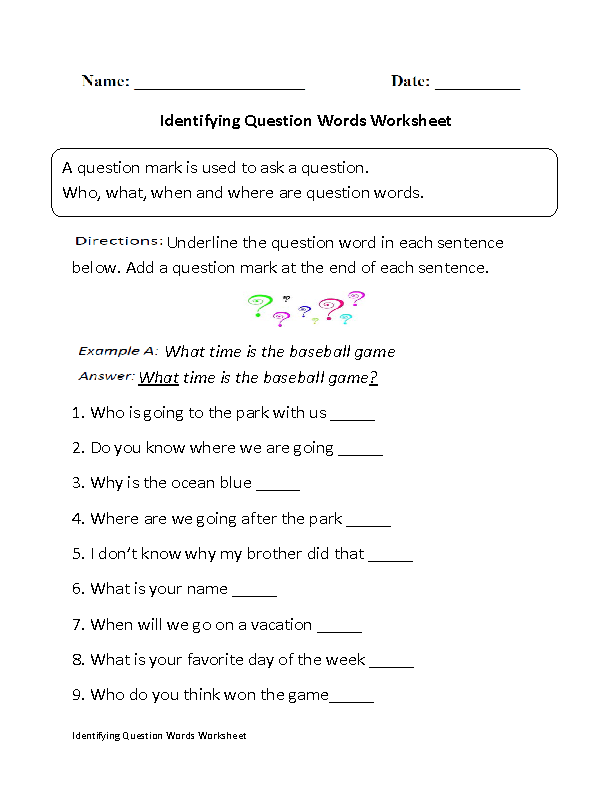 30 Question Mark Worksheets For Kindergarten