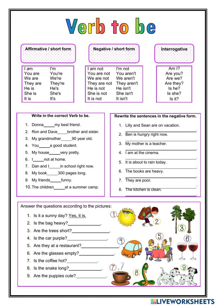 30 Verb To Be Worksheets Activities Kindergarten