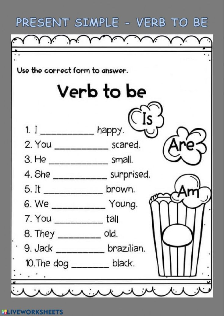 30 Verb To Be Worksheets Activities Kindergarten