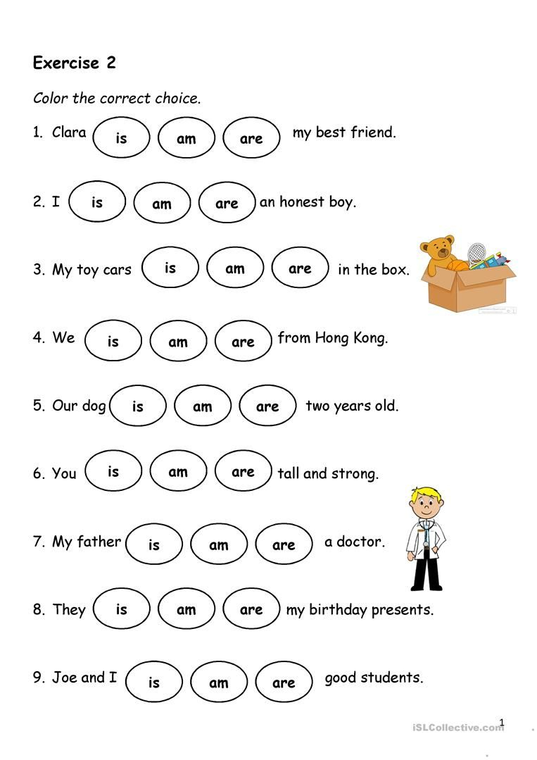 30 Verb To Be Worksheets Activities Kindergarten