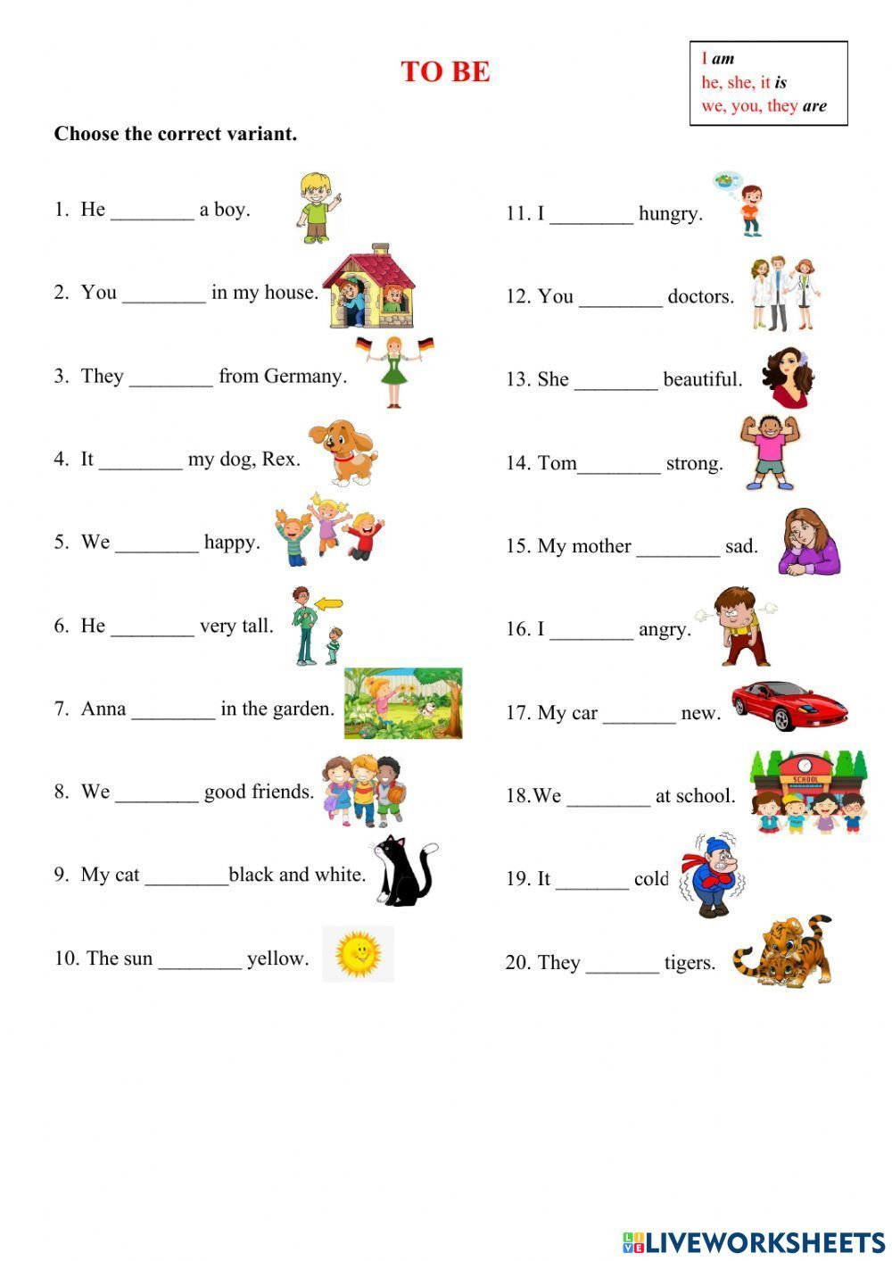 30 Verb To Be Worksheets Activities Kindergarten