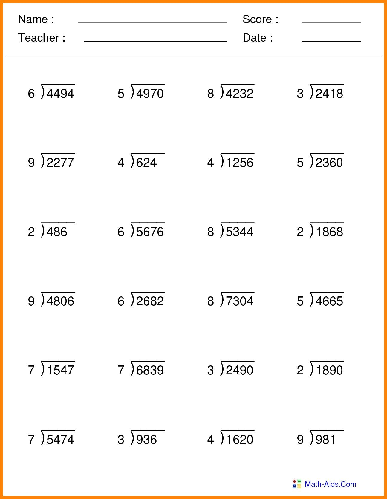 21 4Th And 5Th Grade Math Worksheets