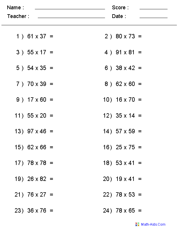 21 4Th And 5Th Grade Math Worksheets