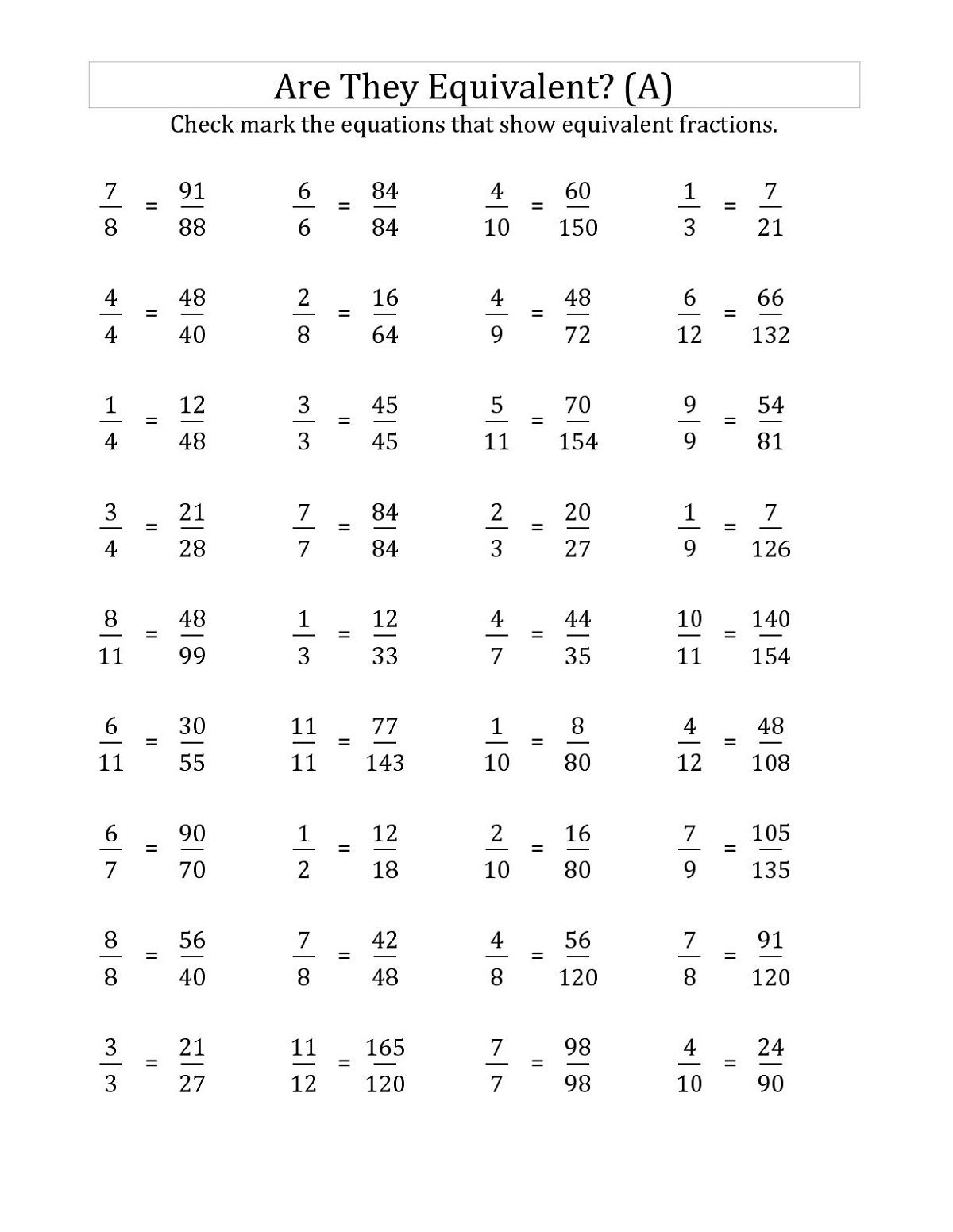 21 4Th Grade Math Worksheets Fractions Free Printable