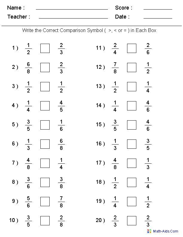 21 4Th Grade Math Worksheets Fractions Free Printable