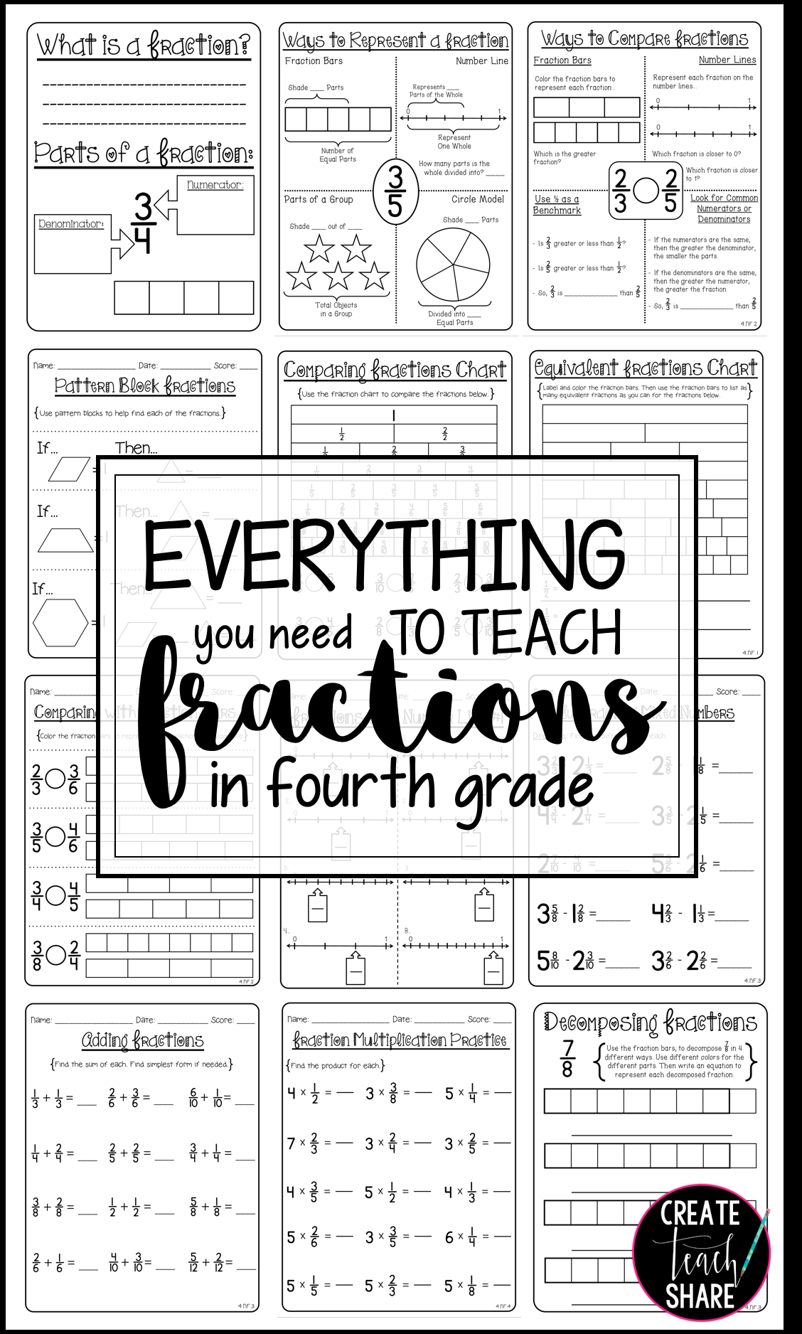 21 4Th Grade Math Worksheets Fractions Free Printable