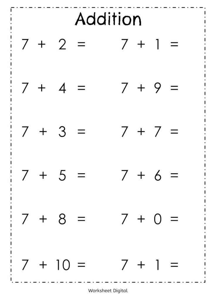 21 Addition 20 Worksheets Kindergarten