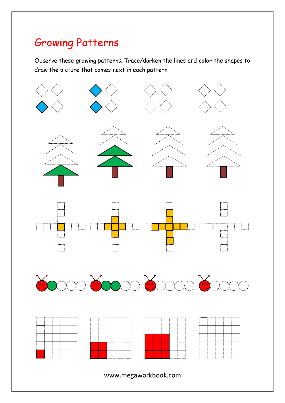 21 Completing Patterns Worksheets Kindergarten