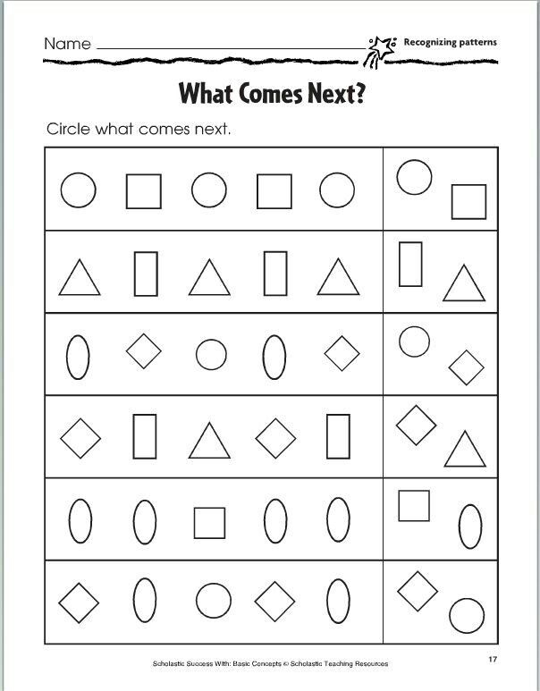 21 Completing Patterns Worksheets Kindergarten