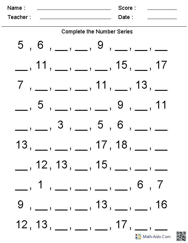 21 Completing Patterns Worksheets Kindergarten