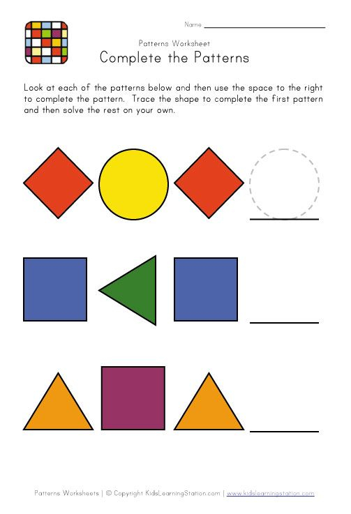 21 Completing Patterns Worksheets Kindergarten