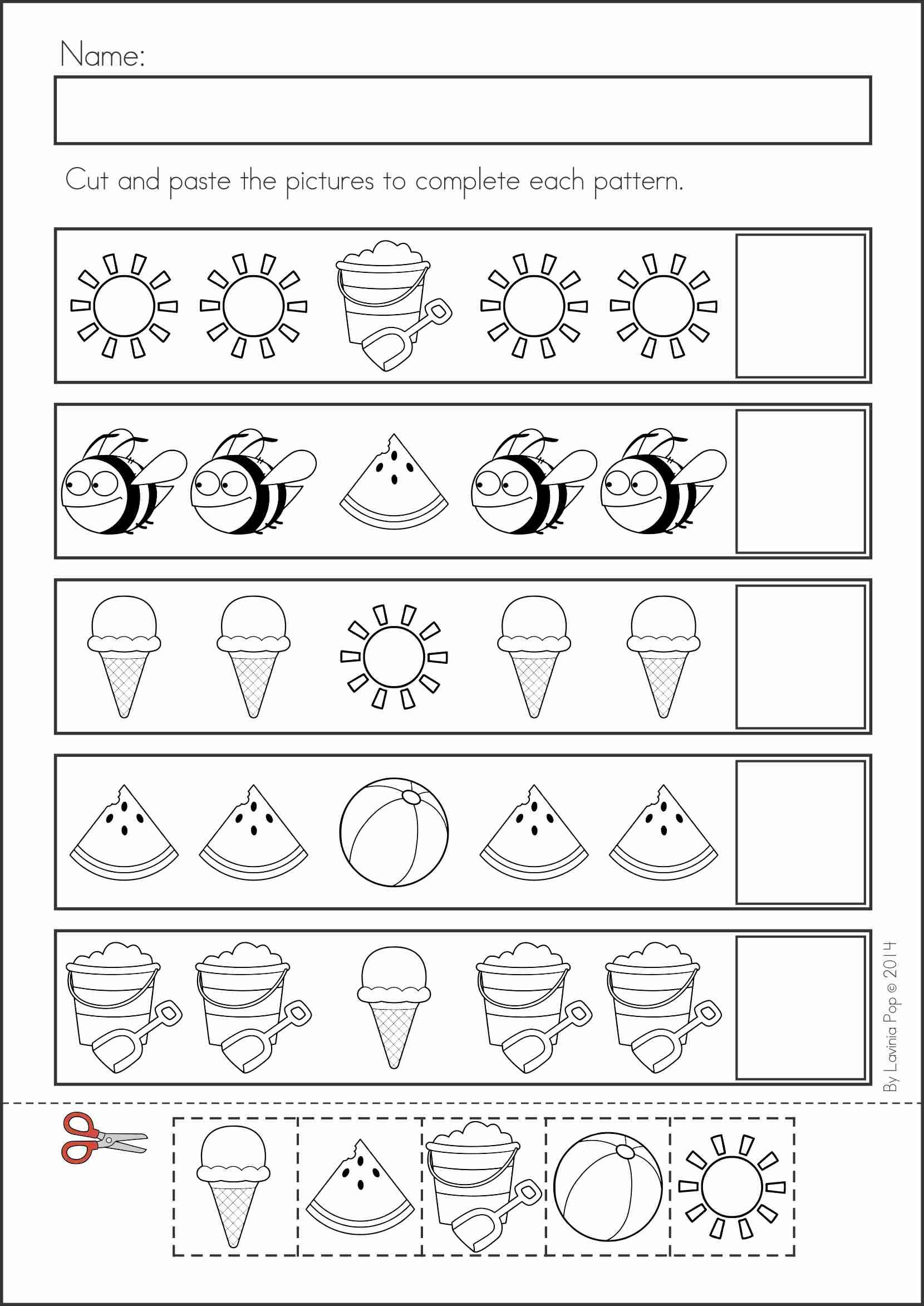 21 Completing Patterns Worksheets Kindergarten