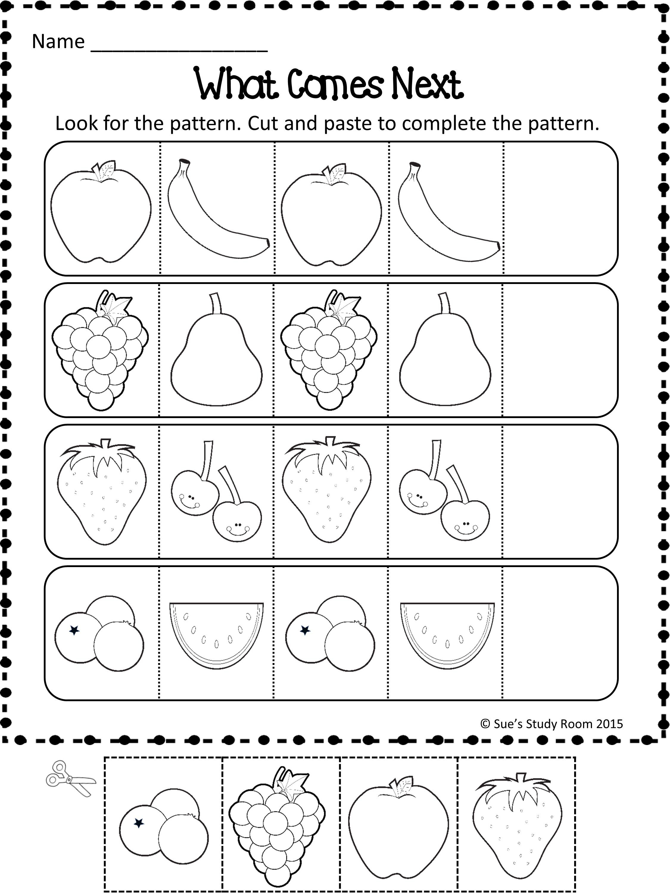 21 Completing Patterns Worksheets Kindergarten