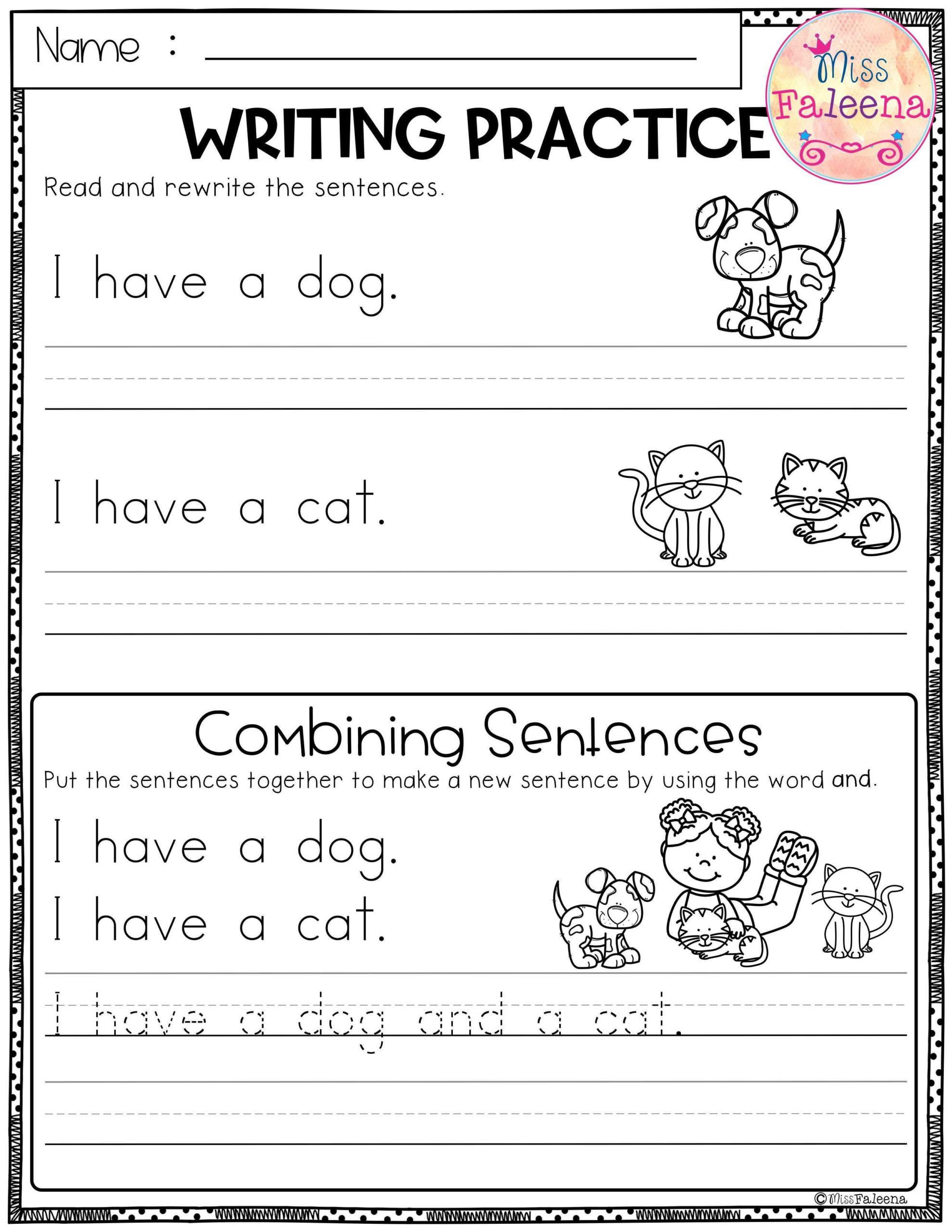 21 Copying Sentences Worksheets For Kindergarten