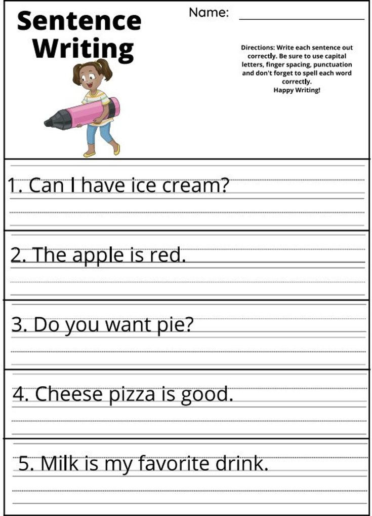 21 Copying Sentences Worksheets For Kindergarten