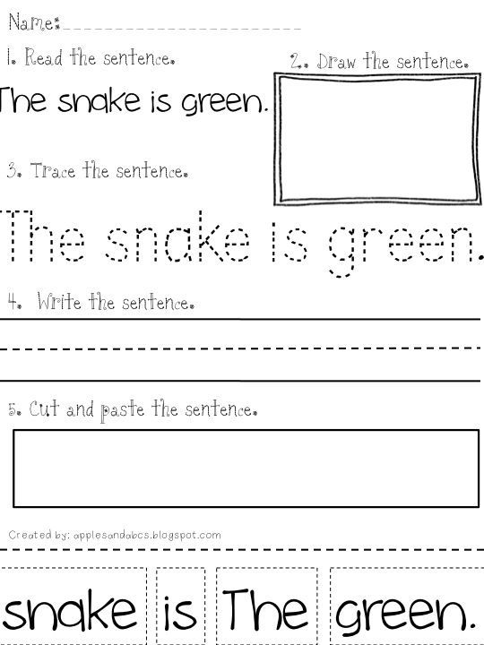 21 Copying Sentences Worksheets For Kindergarten