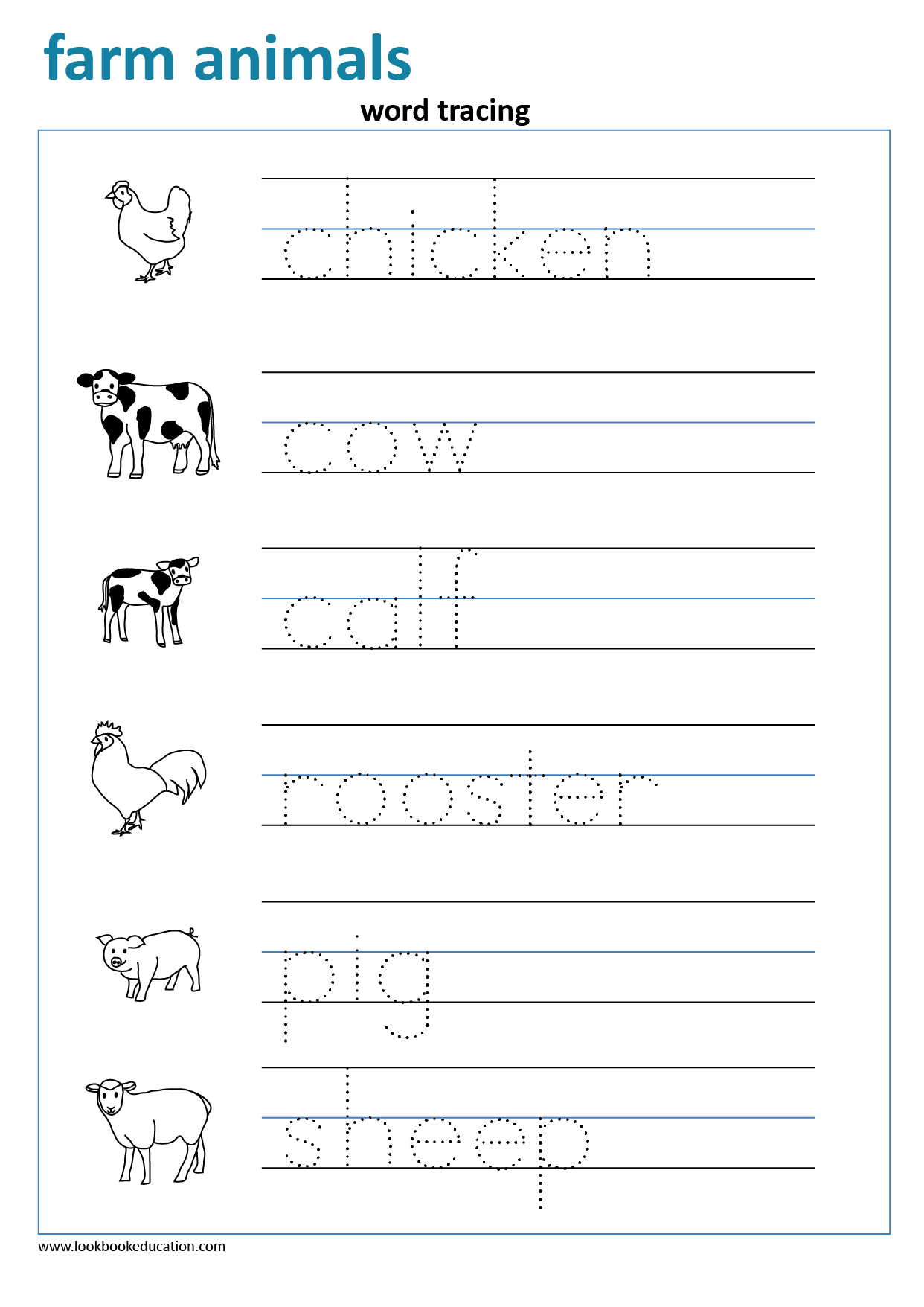 21 Farm Animals Worksheets For Kids Kindergarten