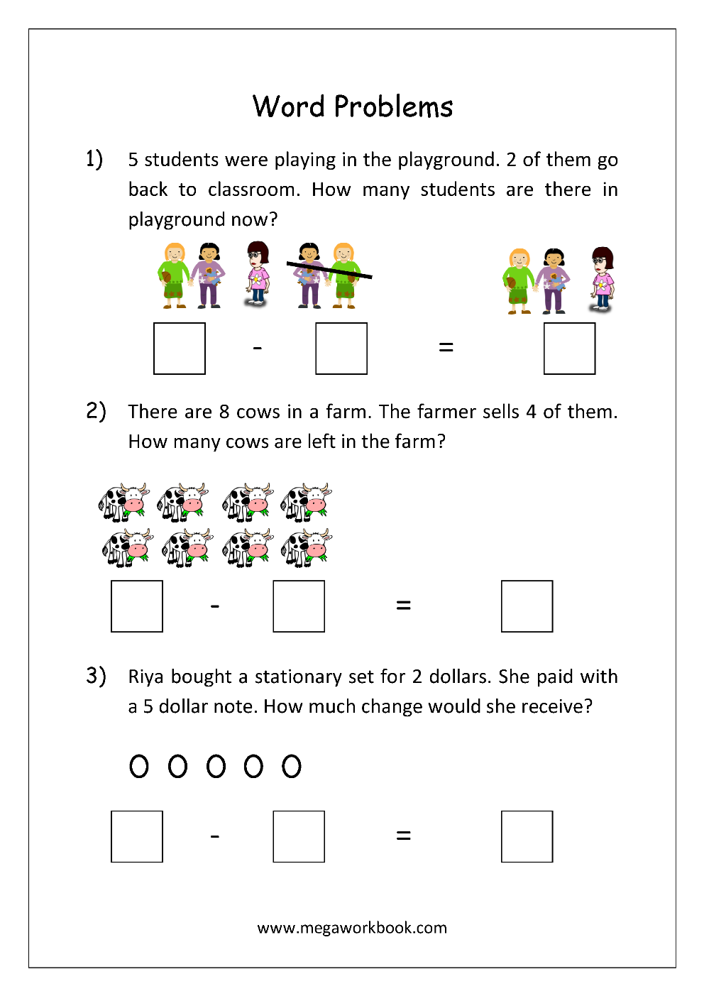 21 Math Grade 3 Worksheets Word Problems