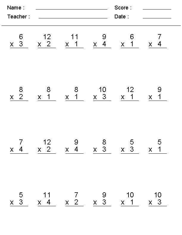 21 Multiplication Practice 3Rd Grade Worksheets