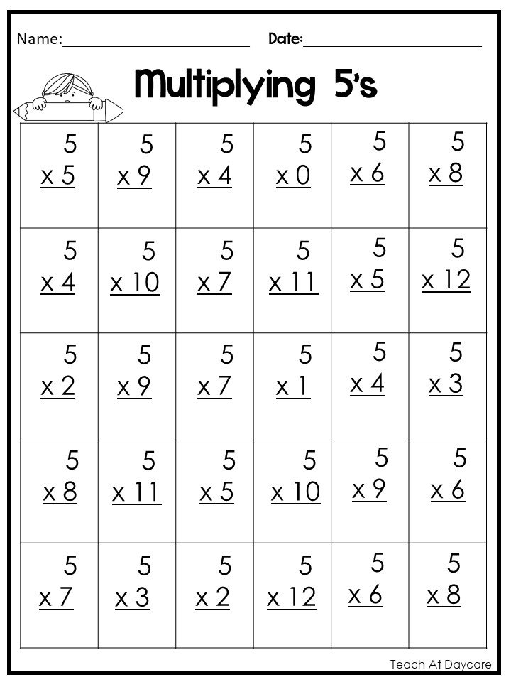 21 Multiplication Worksheets 2 5 10