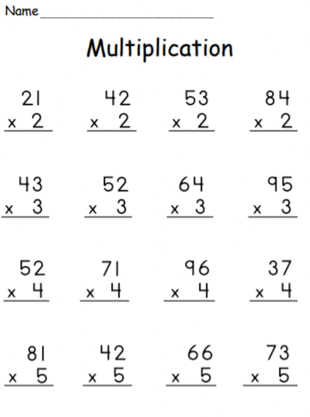 21 Multiplication Worksheets 2 5 10