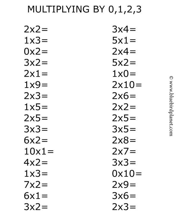 21 Multiplication Worksheets 2 5 10