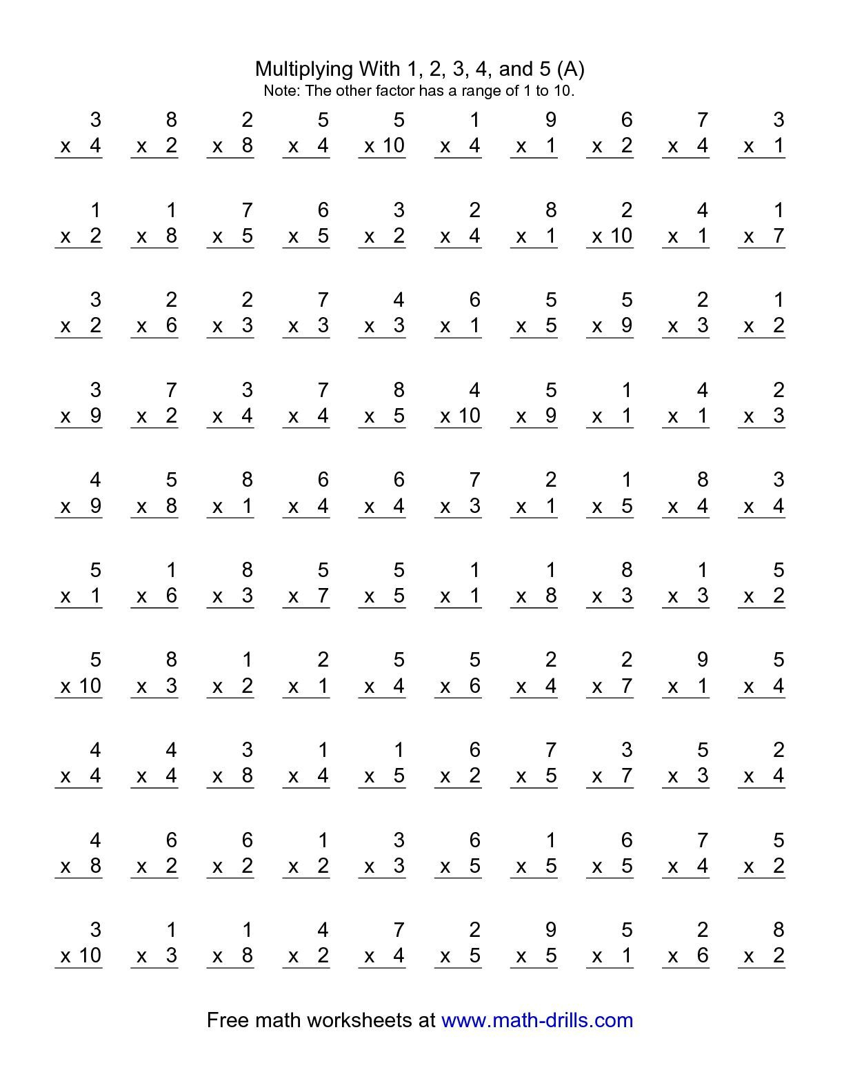 21 Multiplication Worksheets 2 5 10