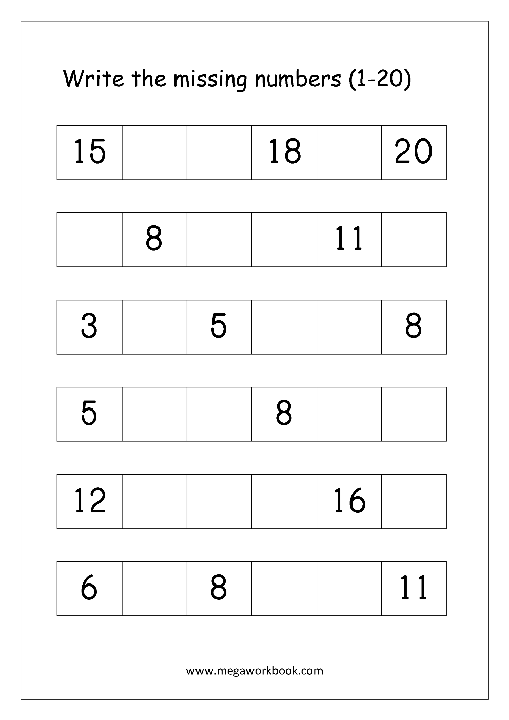 21 Numbers 1-15 Worksheets Kindergarten Printable